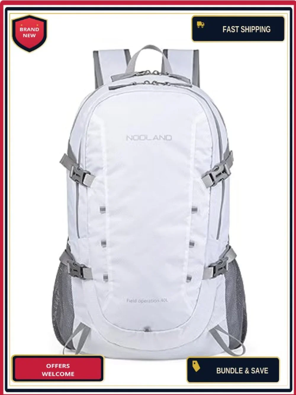 40L Foldable Water-Resistant Ripstop Nylon Backpack Hiking Camping Travel